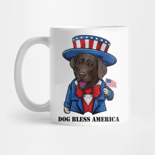 Chocolate Labrador Retriever Dog Bless America Mug